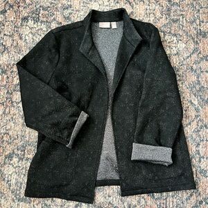 Chico's Black and Silver Knit Cardigan